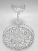 Менажница + конфетница на ножке, хрусталь, СССР