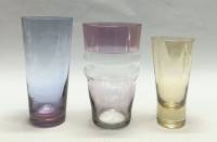 Стаканы,  цветное стекло, 3 шт