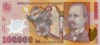 (,) Банкнота Румыния 2002 год 100 000 лей "Николае Григореску"   UNC