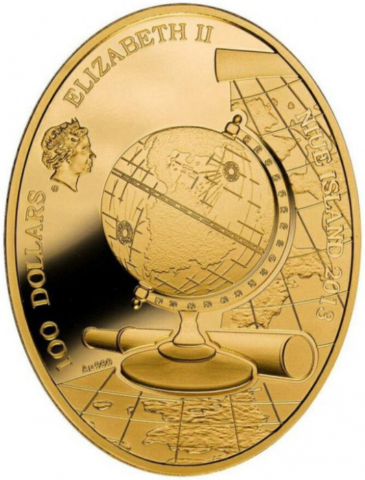 () Монета Остров Ниуэ 2013 год 100  &quot;&quot;   Биметалл (Платина - Золото)  AU
