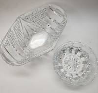Салатники хрусталь 2 шт ладья и круглый