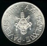 () Монета Ватикан 1978 год 500  ""   Биметалл (Серебро - Ниобиум)  UNC