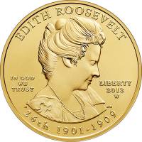 (027w) Монета США 2013 год 10 долларов "Эдит Рузвельт" 2013 год  PROOF