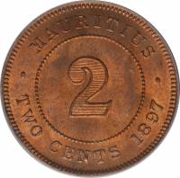 (№1877km8) Монета Маврикий 1877 год 2 Cents