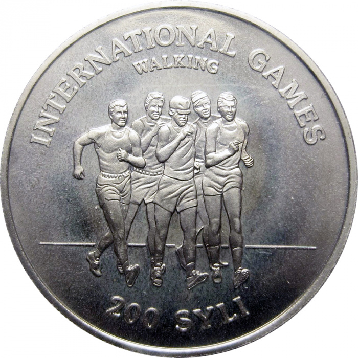 (1984) Монета Гвинея 1984 год 200 сили &quot;Международные игры. Ходьба&quot;  Медь-Никель  PROOF