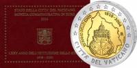 (01) Монета Ватикан 2004 год 2 евро "75 лет образования Государства Ватикан"  Биметалл  Буклет