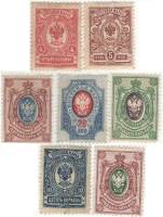 1908-097 098 100 102-105 Серия Набор марок 7 шт Россия Без ВЗ, Верт мел сетка  19 выпуск II O