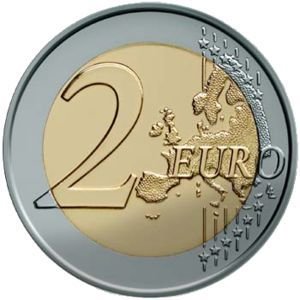 (2011) Монета Италия 2011 год 2 евро  2. Новая карта ЕС Биметалл  UNC