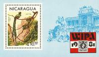 (№1981-137) Блок марок Никарагуа 1981 год "Блистательный Кетсаль Pharomachrus mocinno", Гашеный