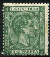 (№23) Марка Куба 1878 год "Король Альфонсо XII", Негашеная