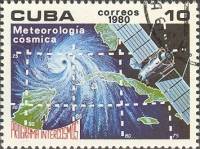 (1980-026) Марка Куба "Метеорологический спутник"    Программа "Интеркосмос" II Θ