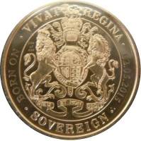 (№2015) Монета Тристан да Кунья 2015 год 1 Sovereign (Рождение принцессы Шарлотты Кембриджской)