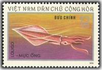 (1974-034) Марка Вьетнам "Кальмар"   Морские существа III Θ