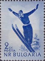 (1954-039) Марка Болгария "Прыжки с трамплина"   Спорт III O