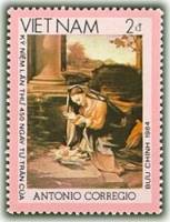 (1984-120) Марка Вьетнам "Поклонение младенцу Христу"    450 лет со дня смерти Антонио Корреджо III 