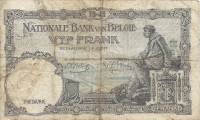(№1938P-108a.5) Банкнота Бельгия 1938 год "5 Francs"