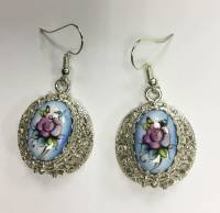 Серьги "Финифть", серебрение (сост. на фото)