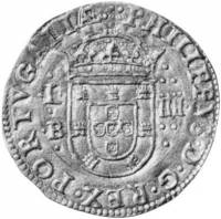 (№1598km9.1) Монета Португалия 1598 год 4 Cruzados (Дата)
