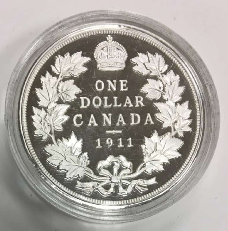 (Реплика) Монета Канада не указан год 1 доллар &quot;Rанадский доллар Георга V&quot;  Серебрение  PROOF