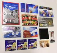 Набор тематических альбомов-планшетов и блистеров для монет, 13 штук, Сет№7 (см. фото)