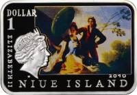 2010 Монета Остров Ниуэ 1 доллар Франсиско Гойя  Серебро Ag 999  PROOF