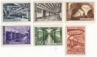 1947-049-54 Серия Набор марок 6 шт СССР Станции  Московский метрополитен II O