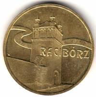 (138) Монета Польша 2007 год 2 злотых "Рацибуж"  Латунь  UNC