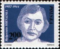 (1981-049) Марка Польша "М. Форнальская"    100 лет Польскому рабочему движению. Выдающиеся деятели 