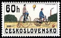 (1979-040) Марка Чехословакия "Велосипеды (1886)"    Исторические велосипеды III Θ