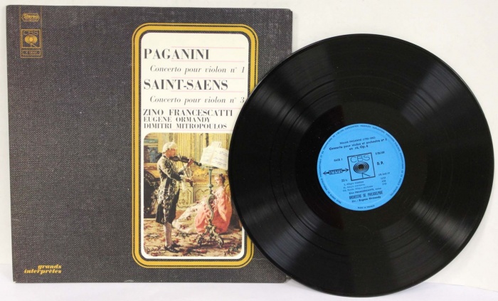 Пластинка виниловая , N. Paganini. Concerto pour violon n 1, n 2. Saint-Saens CBS 300 мм. (сост. на 