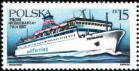 (1986-019) Марка Польша "Морской паром 'Померания'"    Польское Балтийское судоходство III O