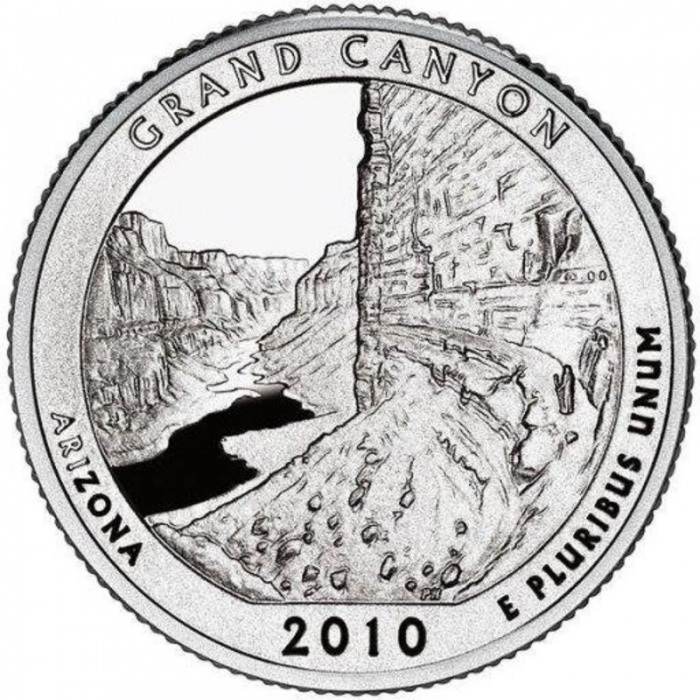 004p Монета США 2010 год 25 центов Гранд-Каньон  Медь-Никель  UNC