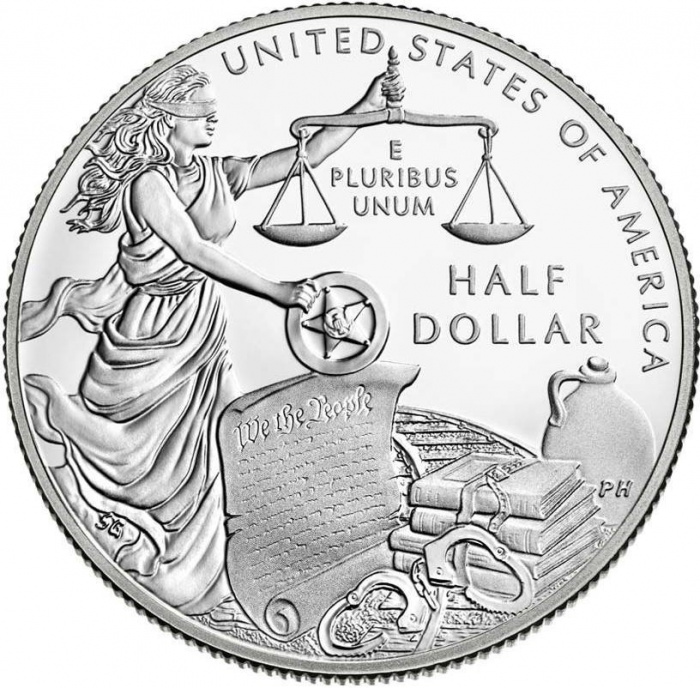 (2015d) Монета США 2015 год 50 центов   225 лет Службе федеральных маршалов в США Медь-Никель  UNC