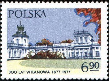 (1977-055) Марка Польша "Дворец и сад, Вилянов"    Памятники архитектуры. III &Theta;