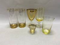Стаканы, рюмки, фужер, цветное стекло, 6 шт
