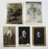 Комплект старых фотокарточек и открыток (5 штук)