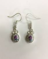 Серьги "Финифть", серебрение (сост. на фото)