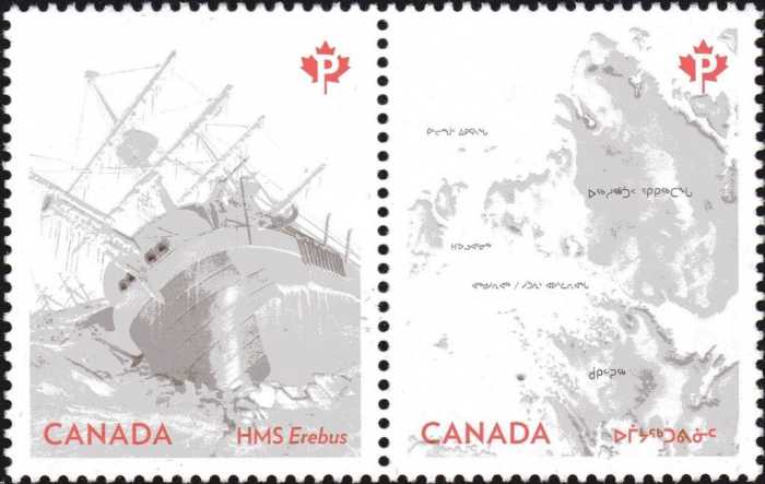 (№2015-3283) Лист марок Канада 2015 год &quot;Пара ampamp Эребус ГМС карте&quot;, Гашеный