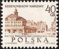 (1965-040) Марка Польша "Старая ратуша"   700-летие Варшавы (Стандартный выпуск) I Θ