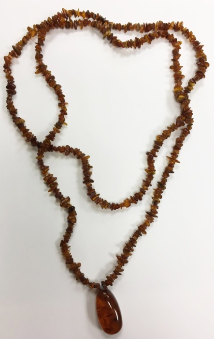 Бусы-колье, янтарь (сост. на фото)