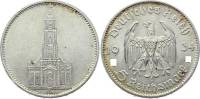 (1934d) Монета Германия 1934 год 5 марок "Кирха в Потсдаме"  Без подписи Серебро Ag 900  XF
