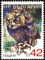 (1988-073) Марка Болгария "Филин"   Птицы III O