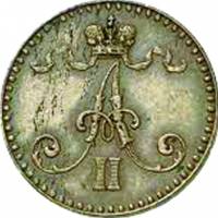 (1869) Монета Финляндия 1869 год 1 пенни   Медь  VF
