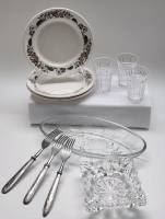 Сервировка на 3 персоны Ностальгия СССР Тарелки Стопки Вилки Селедочница Пепельница 11 предметов