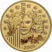 (№2005km2019) Монета Франция 2005 год 100 Euro (50 лет Европейскому флагу)