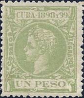 (№130) Марка Куба 1898 год "Король Альфонсо XIII", Негашеная