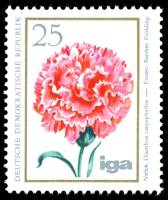(1975-066) Марка Германия (ГДР) "Гвоздика"    Цветы III Θ