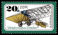 (1977-064) Марка Германия (ГДР) "Аэроплан, 1909"    Музей транспорта, Дрезден II Θ