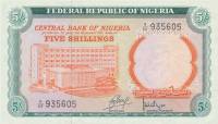 (№1968P-10a) Банкнота Нигерия 1968 год "5 Shillings"
