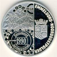 (№1990) Монета Нидерланды 1990 год 25 Ecu (Город Неделю Картофеля)